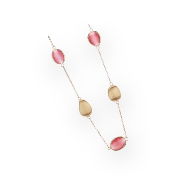new Rivka Friedman ๐  Pink Cat's Eye Gemstone Necklace ๐  Satin Finish Gold ๐  - Picture 15 of 16
